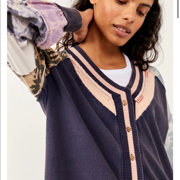 Free People Multi Print Marley Cardigan - Picture 4 of 5